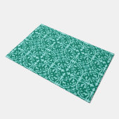 Ikat Damask Pattern, Turquoise en Aqua Deurmat (Schuin)