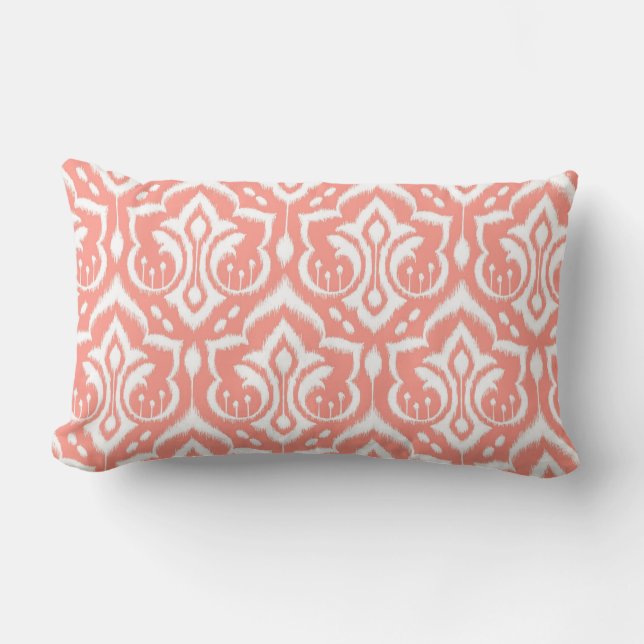 Ikat Damask - Peach Kussen (Voorkant)
