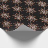 Ikat Damask Rode Groene Cadeaupapier (Hoek)