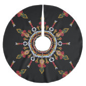 Ikat Damask Rode Groene Kerstboom Rok (Voorkant)