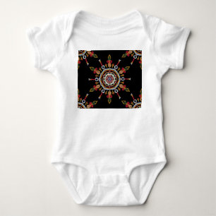 Ikat Damask Rode Groene Romper
