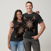 Ikat Damask Rode Groene T-shirt (Unisex)