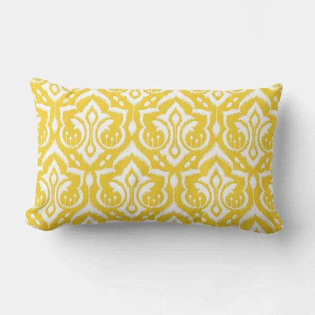 Ikat Damask - Sunshine Yellow Kussen (Voorkant)