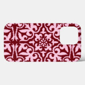 Ikat-damaspatroon - Bourgogne en roze Case-Mate iPhone Case (Achterkant (horizontaal))