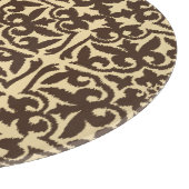 Ikat-damaspatroon - Chocolate Brown en Tan Snijplank (Hoek)