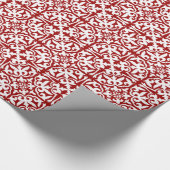 Ikat-damaspatroon - Donkerrood en wit Cadeaupapier (Hoek)