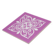 Ikat-damaspatroon - orchidee en wit tegeltje (Zijkant)