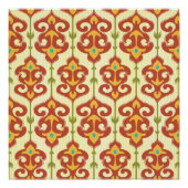 Ikat-damaspatroon Perfect Poster (Voorkant)