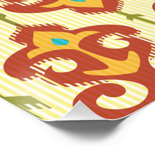 Ikat-damaspatroon Perfect Poster (Hoek)