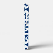 Ikat damast patroon - Kobaltblauw en Wit Case-Mate iPhone Case (Achterkant / Links)