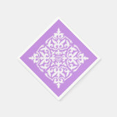 Ikat damast patroon - lavendel en wit servetten (Hoek)