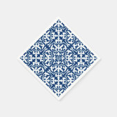 Ikat damtpatroon - Kobalt Blue en White Servetten (Hoek)