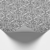 Ikat damtpatroon - Licht en middelgrijs Cadeaupapier (Hoek)