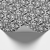 Ikat-damtpatroon - zwart en wit cadeaupapier (Hoek)