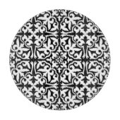 Ikat-damtpatroon - zwart en wit snijplank (Voorkant)