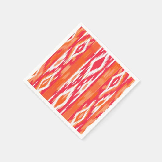 Ikat Design papieren servetten Sinaasappel en roze (Hoek)