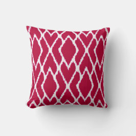 Ikat-diamanten - Rood en wit ruby Kussen