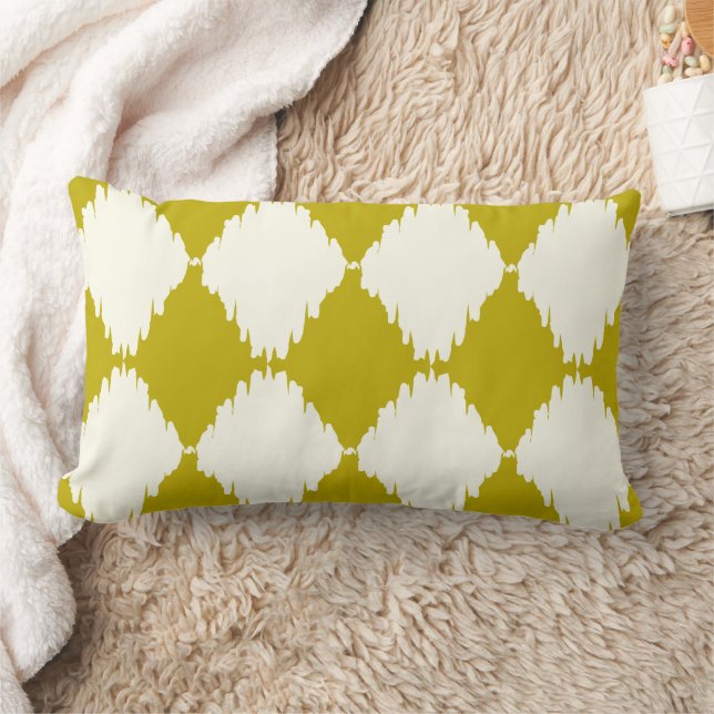 iKat Diamond Chartreuse en Ivory Design Pillow Kussen (Deken)