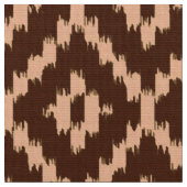 Ikat Diamond Pattern - Chocolade en bord perzik Stof (Close Up)