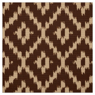 Ikat Diamond Pattern - Chocolate brown en beige Stof