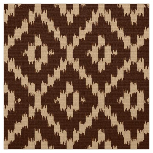 Ikat Diamond Pattern - Chocolate brown en beige Stof (Swatch)