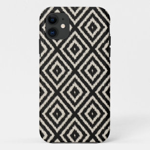 Ikat Diamond Pattern in Black and Cream Case-Mate iPhone Case