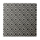 Ikat Diamond Pattern in Black and Cream Tegeltje (Voorkant)