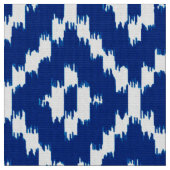 Ikat Diamond Pattern - Kobalt blauw en wit Stof (Close Up)