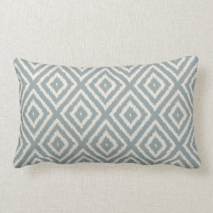 Ikat Diamond Pattern Light Blue en Cream Kussen