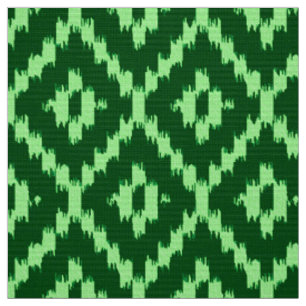 Ikat Diamond Pattern — Pine green and Munt green Stof