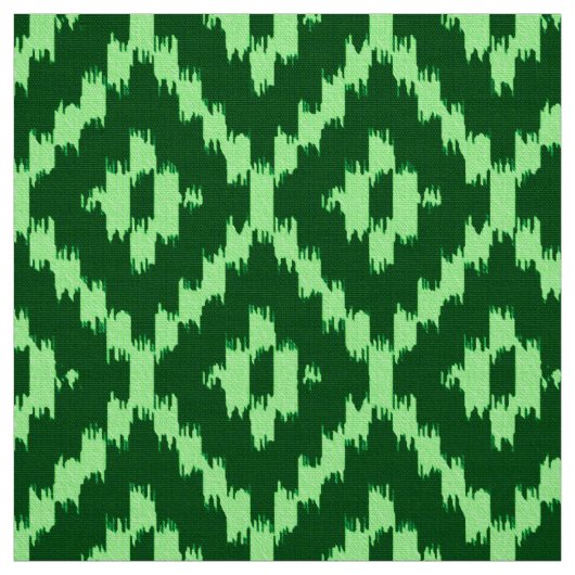 Ikat Diamond Pattern — Pine green and Munt green Stof (Swatch)