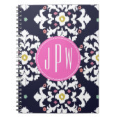 Ikat- en roze monogram notitieboek (Voorkant)