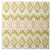 Ikat Etnic Moorish Pattern on White to Customize Tegeltje (Voorkant)