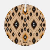 Ikat Etnisch Geometrisch Folklore Patroon Glas Ornament (Achterkant)