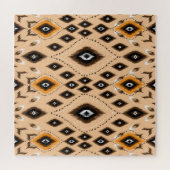 Ikat Etnisch Geometrisch Folklore Patroon Legpuzzel (Horizontaal)