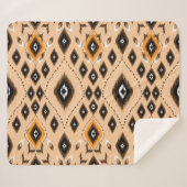 Ikat Etnisch Geometrisch Folklore Patroon Sherpa Deken (Voorkant (horizontaal))