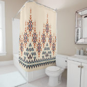 Ikat etnische abstracte mooie kunst. Ikat naadloos Douchegordijn (In situ)