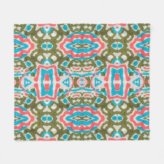Ikat Etnische Abstracte Patroon. Shaman Pattern. P Fleece Deken (Voorkant (Horizontaal))