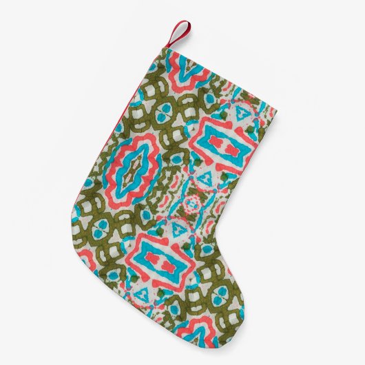 Ikat Etnische Abstracte Patroon. Shaman Pattern. P Kleine Kerstsok (Voorkant (Hangend))