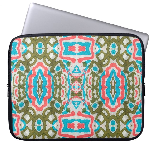 Ikat Etnische Abstracte Patroon. Shaman Pattern. P Laptop Sleeve (Voorkant)