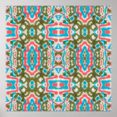 Ikat Etnische Abstracte Patroon. Shaman Pattern. P Poster (Voorkant)