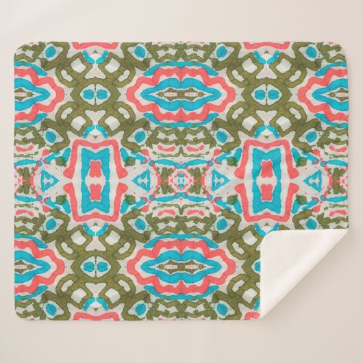 Ikat Etnische Abstracte Patroon. Shaman Pattern. P Sherpa Deken (Voorkant (horizontaal))