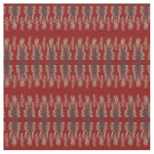 Ikat Fabric Stripes Patroon in Red Grey White Stof