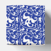 Ikat Floral Damask - Cobalt Blue en White Bedankdoosjes (Bovenkant)