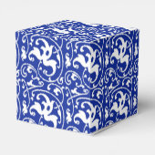 Ikat Floral Damask - Cobalt Blue en White Bedankdoosjes (Achterkant)