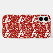 Ikat Floral Damask - Donkerrood en wit Case-Mate iPhone Case (Achterkant (horizontaal))