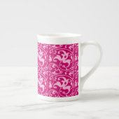Ikat Floral Damask - Fuchsia and Bleek roze Porselein Kop (Rechts)