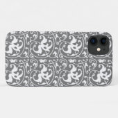 Ikat Floral Damask - Grijs / Grijs en Wit Case-Mate iPhone Case (Achterkant (horizontaal))