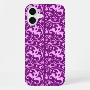 Ikat Floral Damask - Orchid en Paars iPhone 16 Plus Hoesje