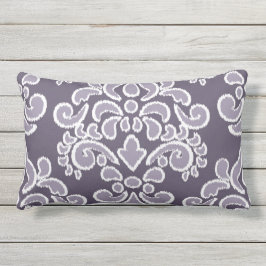 Ikat Floral Damask Plum en Lavender Buitenkussen